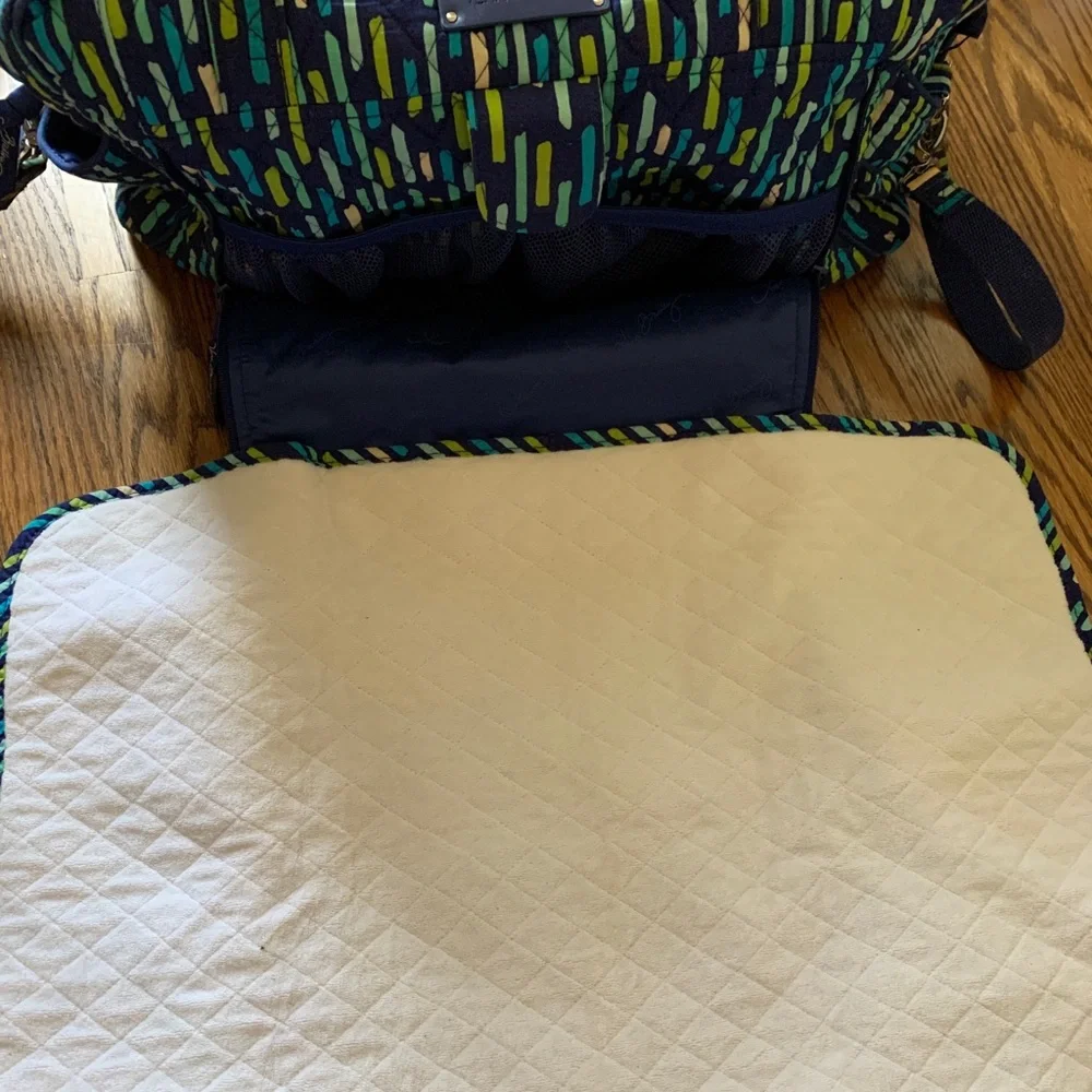 Vera Bradley Blue Diaper Bag with diaper pad